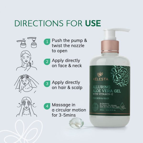 Buy Pure Aloe Vera Gel For Face And Hair Online India - Kelesta